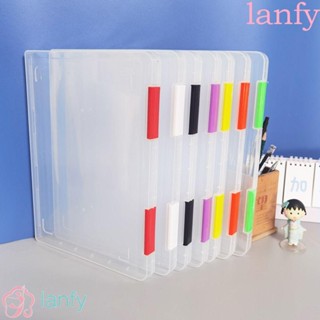 Lanfy กล่องพลาสติกใส PP ขนาด A4 กันน้ํา อเนกประสงค์ สําหรับใส่จัดเก็บเอกสาร