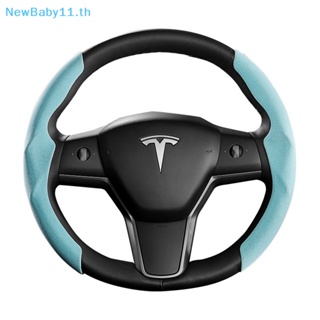 Onebaby ปลอกหุ้มพวงมาลัยรถยนต์ หนังนิ่ม กันลื่น ระบายอากาศ สําหรับ Tesla Model 3 Model Y Model3