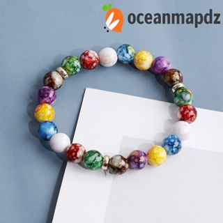 OCEANMAPDZ สร้อยข้อมือ ประดับลูกปัด หลากสี เครื่องประดับแฟชั่น สําหรับผู้หญิง