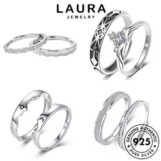 Laura Jewelry แหวนเงิน 925 ประดับเพชรโมอิส เรียบง่าย เครื่องประดับ สําหรับคู่รัก M063