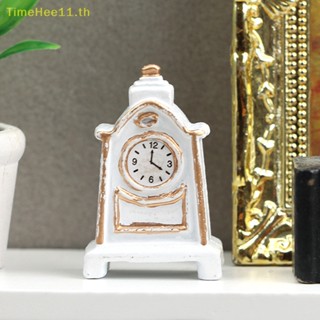 Timehee นาฬิกาลูกตุ้ม สีขาว สีทอง 1:12 สําหรับตกแต่งบ้านตุ๊กตา