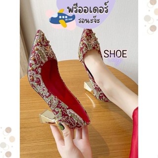 TM06 ส้นสูง 2,3 นิ้ว size 34-40 รองเท้าส้นสูง ใส่ตรุษจีน ออกงานจีน รองเท้าผู้หญิง พรีออเดอร์