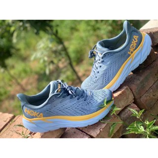 ใหม่ ขายดี รองเท้าผ้าใบ HOKA ONE ONE Clifton 8 ดูดซับแรงกระแทก สีเทา สีฟ้า 3HNA 2023