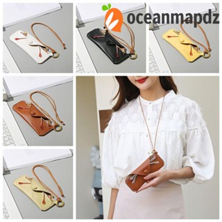 OCEANMAPDZ กระเป๋าเก็บแว่นตากันแดด หนัง PU ป้องกันสายตาสั้น ป้องกันการสูญหาย สีพื้น สําหรับผู้ชาย