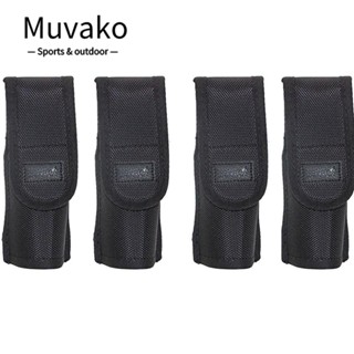 MUVAKO กระเป๋าผ้าไนล่อน สีดํา สําหรับแขวนไฟฉาย 4 ชิ้น