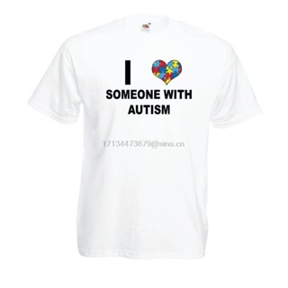 ใหม่ เสื้อยืดลําลอง แขนสั้น พิมพ์ลาย Love Someone with Autism Awareness เหมาะกับฤดูร้อน สําหรับผู้ชาย ไซซ์ XS-4XL-5XL-6XL