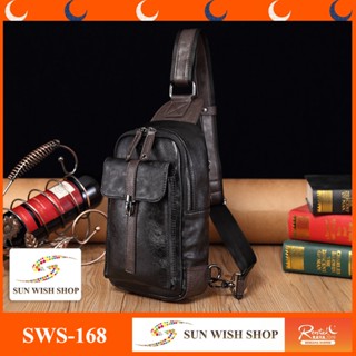 Sunwish SWS-168 พร้อมส่ง กระเป๋าคาดอก กระเป๋าสะพายไหล่ หนัง PU สไตล์เกาหลี สําหรับผู้ชาย 2023