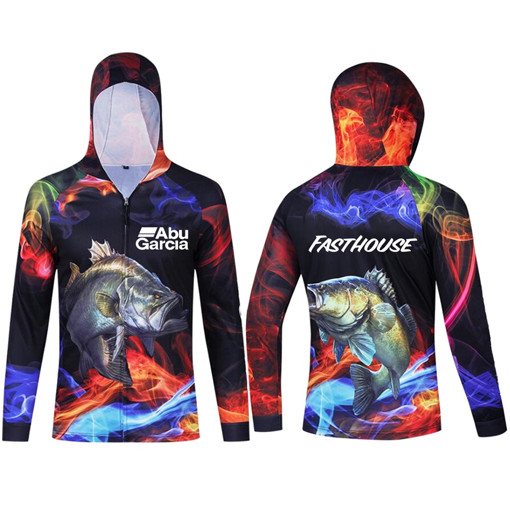 Abugarcia เสื้อยืดแขนยาว มีฮู้ด ป้องกันรังสียูวี สําหรับตกปลา เดินป่า ตั้งแคมป์ - รูปที่ 2