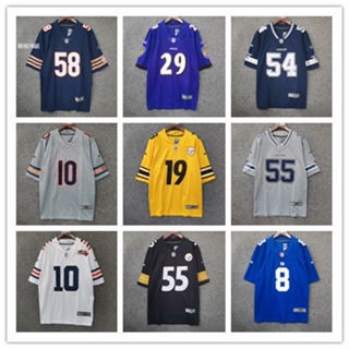 เสื้อกีฬารักบี้ ปักลาย Nfl American Football Jersey สไตล์ฮิปฮอป แฟชั่นเรโทร