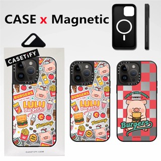 CASETIFY【lulu The piggy】เคสโทรศัพท์มือถือ กันกระแทก ลายการ์ตูนหมู เบอร์เกอร์ สร้างสรรค์ คุณภาพสูง พร้อมกล่อง สําหรับ iPhone 12 13 14 Pro Max