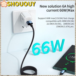 SHOUOUY สายชาร์จ, 66W ชาร์จเร็ว, อุปกรณ์เสริมโทรศัพท์ USB อะแดปเตอร์โทรศัพท์มือถือ สายชาร์จ Type-C สายชาร์จข้อมูล สําหรับ Android