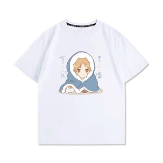 น่ารัก 夏目友人帳 Natsume friend account อะนิเมะครูแมวฤดูร้อนใหม่คู่แขนสั้นเสื้อยืดผู้ชายผ้าฝ้ายแท้แฟชั่น เสื้อผู้ชาย