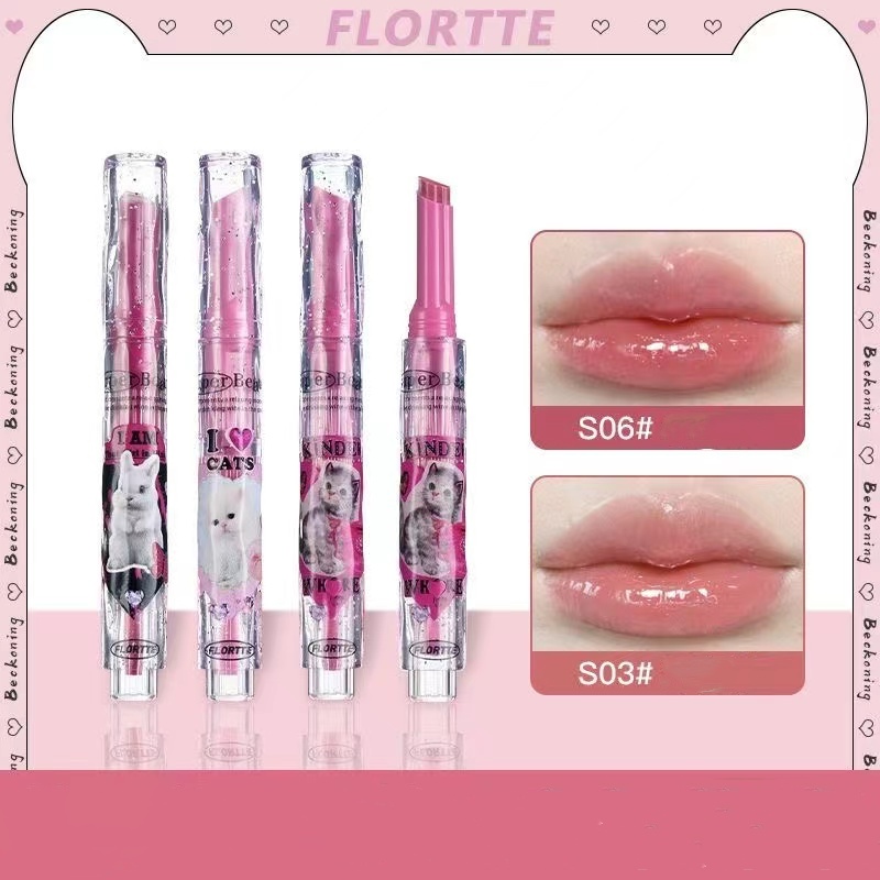 【New Color Launch】FLORTTE Fine Glitter ลิปสติก Weird Melia Solid Essence ลิปน้ําผึ้ง กระจกน้ํา ลิปกลอส คราบริมฝีปาก น้ํามัน S06
