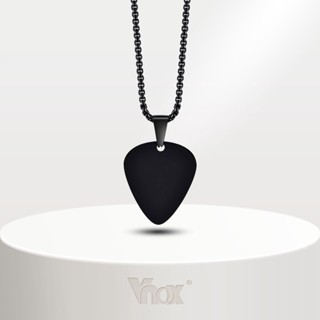 Vnox สร้อยคอแฟชั่น สเตนเลส จี้ไม้พายกีตาร์ สีเงิน เครื่องประ…