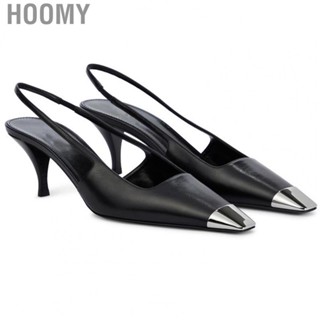 Hoomy Square Toe Thin High Heel  Comfort Black Heels Ergonomic for Daily Wear