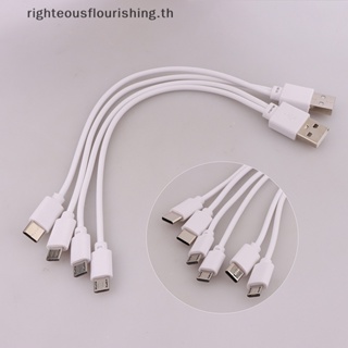 Righteousflourishs.th สายชาร์จแยกข้อมูล USB ตัวผู้ เป็น Micro USB Type-C 2 in 1 สําหรับสมาร์ทโฟน แท็บเล็ต 1 ชิ้น