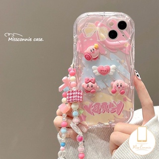 เคสโทรศัพท์มือถือ ลายการ์ตูนหมีเคอร์บี้ 3D พร้อมสายคล้องมือ สําหรับ Oppo A7 A12 A95 A15 A3s A52 A16E A17 A53 A1k A17k A74 A55 A57 A16 A16s A16K A77 A31 A5s A5 A96 A54 A9 A54s A92 A76 DIY