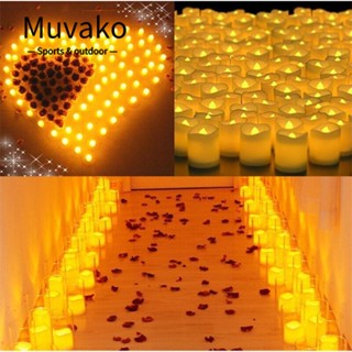 MUVAKO โคมไฟเทียนไฟฟ้า Led พลาสติก ใช้แบตเตอรี่ ของขวัญคริสต์มาส 24 ชิ้น