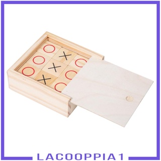 [Lacooppia1] เกมกระดานหมากรุก XO TAC Toe Game แบบไม้ สไตล์คลาสสิก สําหรับเด็ก ครอบครัว ในร่ม กลางแจ้ง