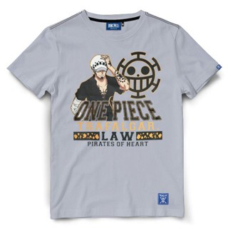 เสื้อยืดวันพีช One piece-828-สีเทา Law