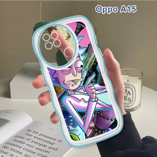 เคส OPPO A15 A15S A31 A33 A53 A93 2020 F17 Pro Reno 4F A52 A92 เคสโทรศัพท์มือถือแบบนิ่ม กันกระแทก กันรอยกล้อง ลายคลื่น Rick and Modi แฟชั่น