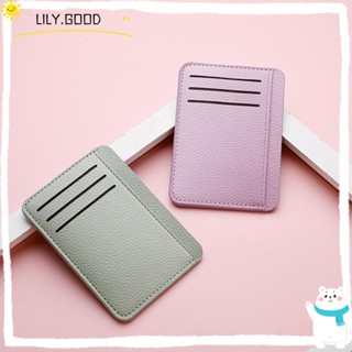 Lily กระเป๋าใส่บัตรเครดิต แบบบางพิเศษ น้ําหนักเบา พกพาง่าย 6 ช่อง สีพื้น สไตล์มินิมอล สําหรับผู้ชาย