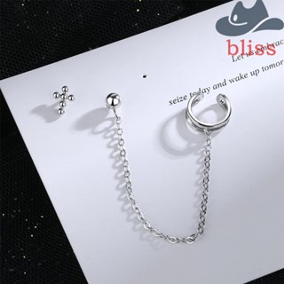 BLISS ต่างหูโซ่ จี้ไม้กางเขน ประดับพู่ สไตล์พังก์ สร้างสรรค์ แฟชั่นสําหรับผู้หญิง