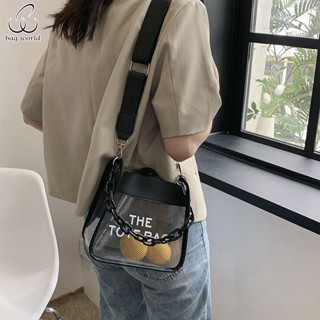Bag World ผู้หญิงใหม่ร้อยกระเป๋าสะพายเยลลี่แฟชั่นยอดนิยมกระเป๋าสะพาย