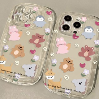 เคสโทรศัพท์ซิลิโคน TPU ใส แบบนิ่ม ลายแมวน่ารัก กันกระแทก สําหรับ IPhone 14 13 12 11 Pro XS Max X XR 7+ 8 Plus