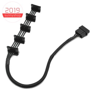 สายเคเบิลอะแดปเตอร์แยก 4-Pin IDE 1to 5 SATA SATA 18AWG 40 ซม. สีดํา แบบเปลี่ยน สําหรับเซิร์ฟเวอร์ PC