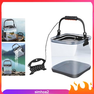 [Simhoa2] Fishing Bucket Collapsible Fishing Bucket for Fishing Gardening Travelling