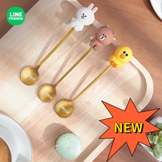 Graby2023line FRIENDS ช้อนกาแฟ สเตนเลส 304 ด้ามจับยาว หรูหรา สําหรับคนอาหาร ผลไม้ ซุป น้ําผลไม้ ของหวาน น้ําผลไม้