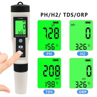 ปากกาทดสอบคุณภาพน้ํา ไฮโดรเจน H2 PH ORP TEMP แบบพกพา 4-In-1