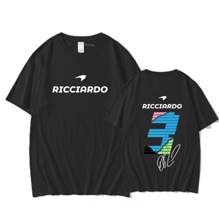 เสื้อยืด ผ้าฝ้าย ทรงหลวม พิมพ์ลาย F1 Mclaren 3 Daniel Ricciardo ขนาดใหญ่ 4XL 5XL 6XL สําหรับผู้ชาย 2022 100