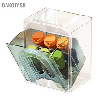  DAKOTASK เดสก์ท็อปกล่องเก็บของแขวนผนังใสชั้นพลาสติกสำหรับเครื่องใช้สำนักงานเครื่องสำอางถุงชา