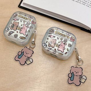 เคสหูฟังบลูทูธ ลายการ์ตูนหมี กระต่าย สําหรับ AirPod 1 2 AirPods Pro 2 3