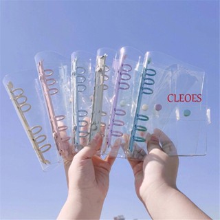 Cleoes ปกสมุดโน้ตบุ๊ก PVC แบบนิ่ม กันน้ํา 6 รู