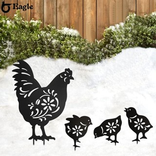 ⭐24H SHIPING⭐4Pcs Chicken Yard Art Garden Statue Decor Lifelike Rooster for Outdoor Decor