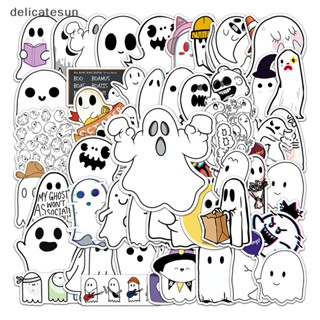 Delicatesun 50 ชิ้น กันน้ํา ฮาโลวีนผี Kawaii สติกเกอร์ตกแต่งโน๊ตบุ๊ค สมุด DIY วารสารฮาโลวีนกราฟฟิตี ดี