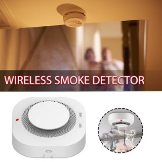 433MHz Wireless Smoke Detector Battery Power Smoke Fire Alarm with LED Indicator