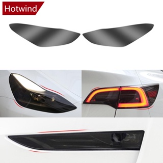 Hotwind ฟิล์มป้องกันไฟหน้า ไฟตัดหมอก TPU สีดํา สําหรับ Tesla Model 3 Y N5Y4 2 ชิ้น 4 ชิ้น