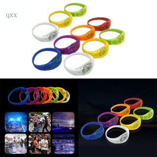 Ch*【พร้อมส่ง】กําไลข้อมือ LED ควบคุมด้วยเสียง เรืองแสงกระพริบ สําหรับฮาโลวีน คริสต์มาส ปีใหม่ 10 ชิ้น