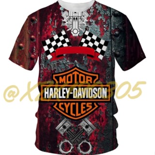 (ทั้งหมดในสต็อก Xzx180305ใหม่ เสื้อยืด พิมพ์ลาย Harley-Davidson Racing 3D 15