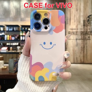 เคสโทรศัพท์มือถือแบบแข็ง กันกระแทก ลายหน้ายิ้ม สําหรับ VIVO Y12 Y15 Y16 Y17 Y19 Y20 Y30 Y50 Y55 Y56 Y72 Y75 Y76 Y77