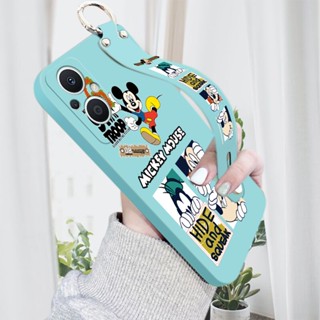 เคสโทรศัพท์มือถือ ซิลิโคน กันกระแทก กันรอยเลนส์กล้อง ลาย Happy Mickey Wonderful House พร้อมที่ตั้งวาง และสายคล้องข้อมือ สําหรับ Reno7 Pro 5G 4G Reno7 Z 5G