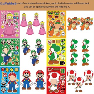 [cxGUYU] สติกเกอร์ ลายการ์ตูน Super Mario Luigi Yoshi 6 ชิ้น สําหรับตกแต่ง