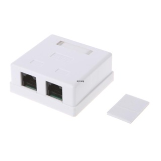 ✿ Rj45 กล่องแยก Cat5e 8P8C เชื่อมต่อ 2 พอร์ต กล่องเดสก์ท็อป ตัวเมีย