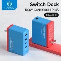 Hagibis แท่นชาร์จ 100W GaN 4K HDMI RJ45 สําหรับแล็ปท็อป Nintendo Switch ROG Ally 30W