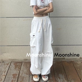 Moon  กางเกงขายาว คาร์โก้ กางเกง เชือกอเมริกันคลาสิค Cargo pants 2023 NEW ทันสมัย Beautiful Unique High quality ES220086 36Z230909