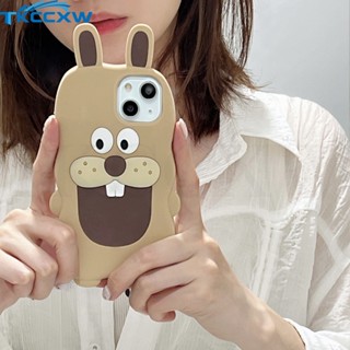 เคสโทรศัพท์มือถือซิลิโคน ลายการ์ตูนกระต่ายน่ารัก สําหรับ iPhone 11 12 13 14 Pro Max 14 Plus